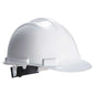 Weißer Schutzhelm Expertbase - PW50 - Portwest mit verstellbarem Innenband für individuelle Passform und Sicherheit.