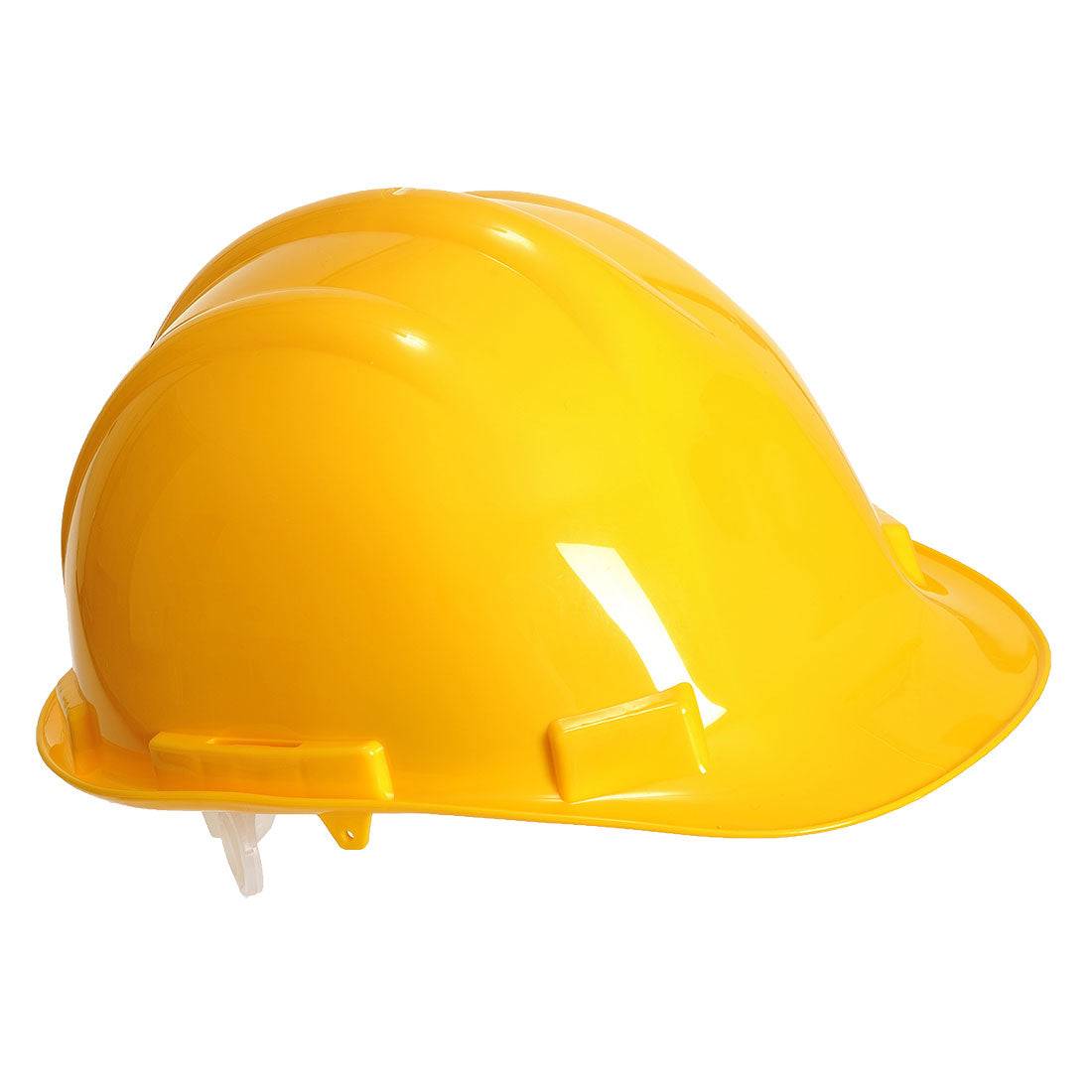 Gelber Schutzhelm Expertbase - PW50 - Portwest mit glänzender Oberfläche, geeignet für Bau- und Industrieeinsätze.
