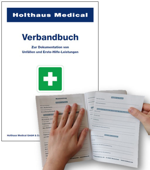 Verbandbuch DIN A5, mit peforierten Seiten., Medasi.shop, First Aid