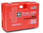Erste Hilfe Verbandkoffer Leina-Werke Pro Safe plus für Kultur & Veranstaltung, orange, nach DIN 13169, für Events und Bühnenbereiche.
