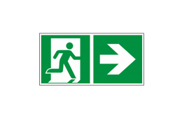 Notausgang / Rettungswegschild rechts langnachleuchtend