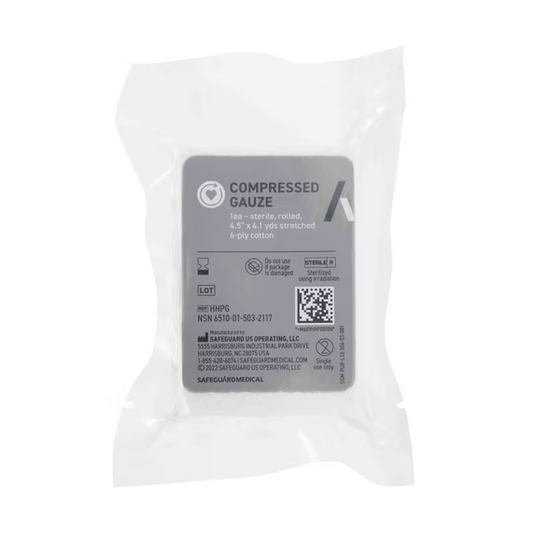 Compressed Gauze - sterile Baumwollgaze, 4,12 m x 3,75 cm