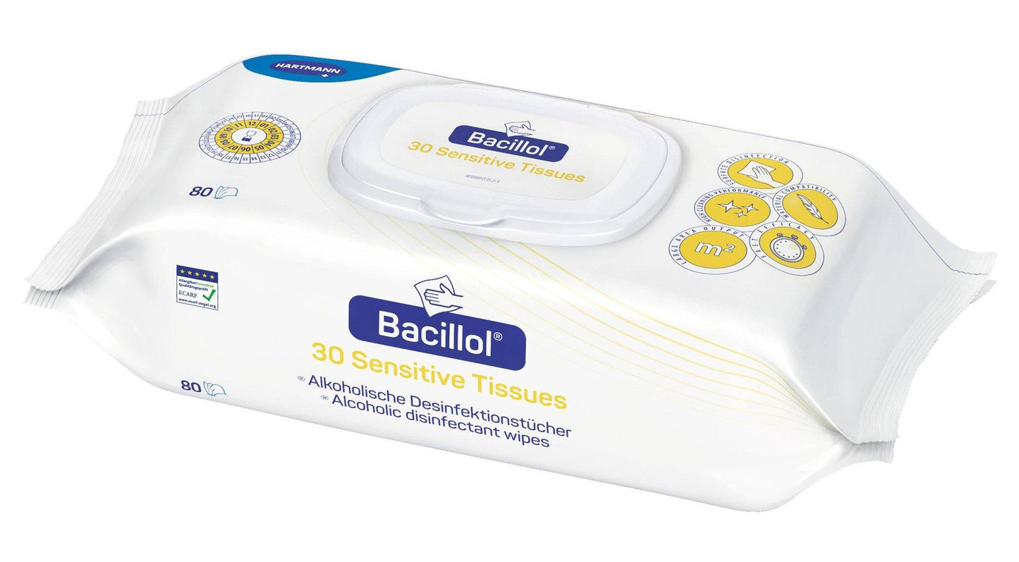 Bacillol® 30 Sensitive Tissues Flow - Pack (80 Tücher) Flächendesinfektion - Medasi.shop - PZN - 16401468