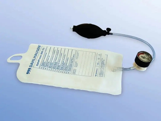Druckinfusionsmanschette für Notfall, OP & Intensiv mit Manometer und Handpumpe zur schnellen Infusionsverabreichung in Klinik und Rettungseinsatz.