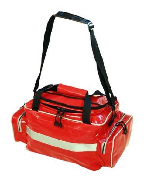 Notfalltasche San aus robustem Material mit Reflexstreifen, Hauptfach und Seitentaschen – günstig kaufen für Erste Hilfe Einsätze.