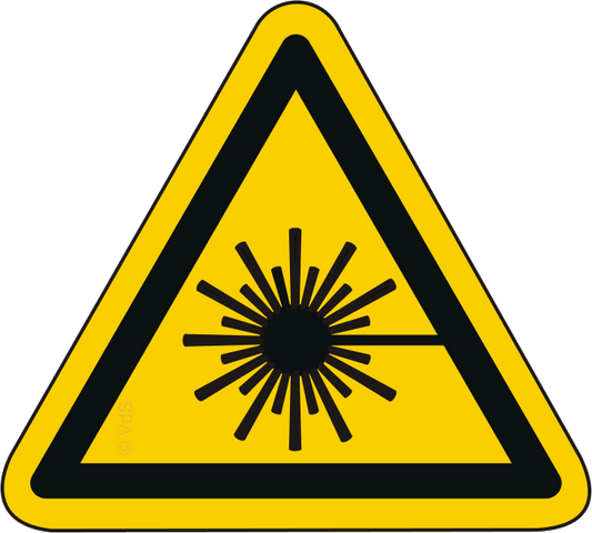 Warnzeichen W004 Warnung Laserstrahl - selbstklebend, Medasi.shop, Business & Industrial