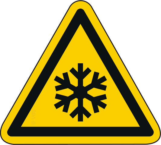 Warnzeichen W010 Warnung vor niedriger Temperatur - selbstklebend